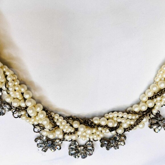 Vintage Braided Pearl Necklace with Bronze Findings – Handmade – 47 cm - Picture 8 of 11